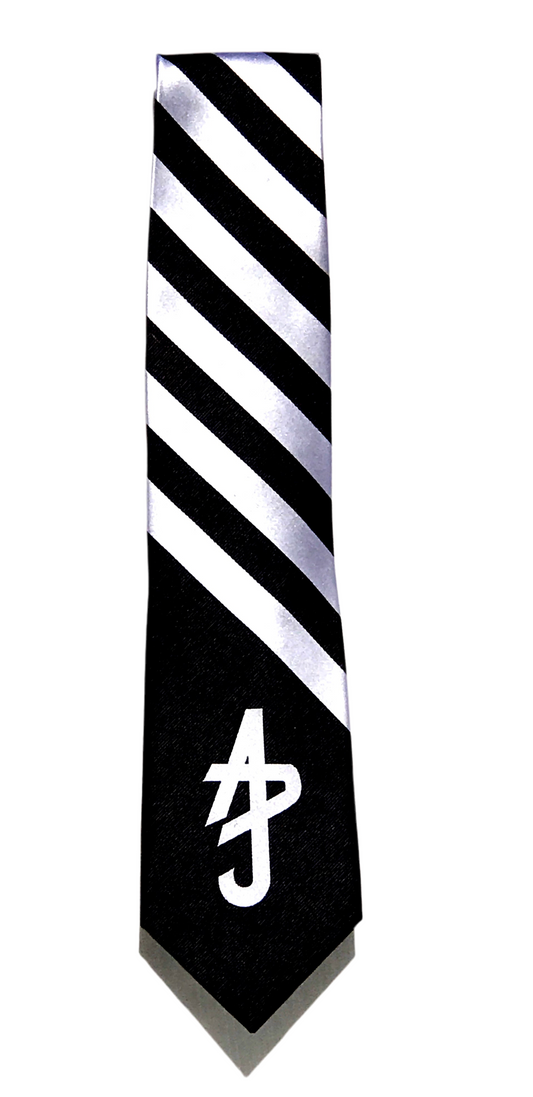 ADJ Logo Stripe Silk Tie