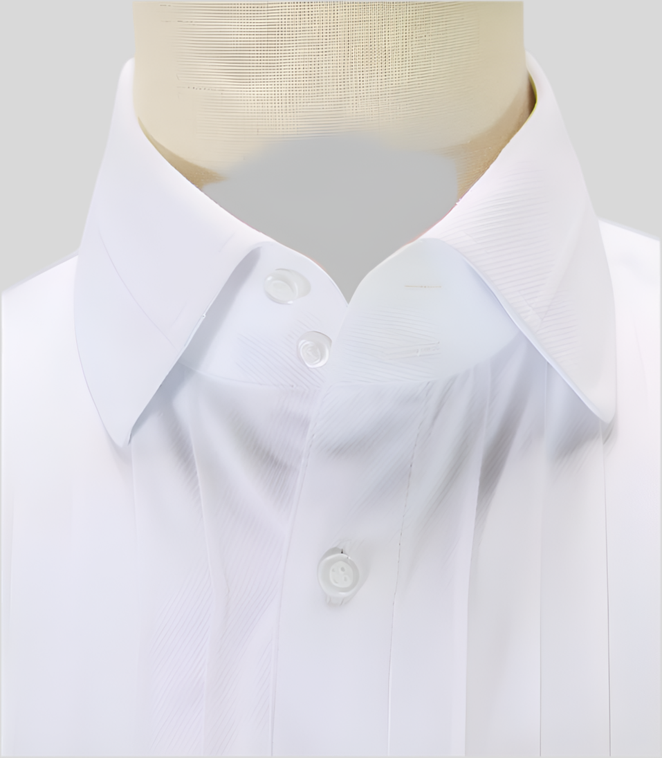 Two-Tone Pleated French Cuff Shirt