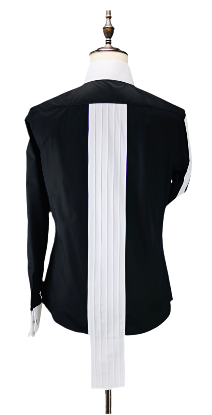 Two-Tone Pleated French Cuff Shirt