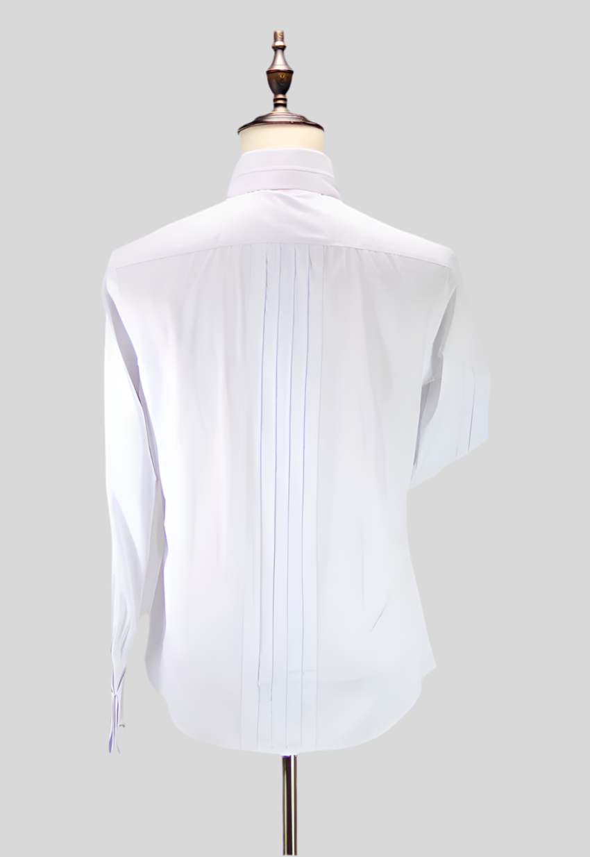 Two-Tone Pleated French Cuff Shirt