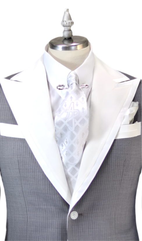 White ADJ Monogram Tie