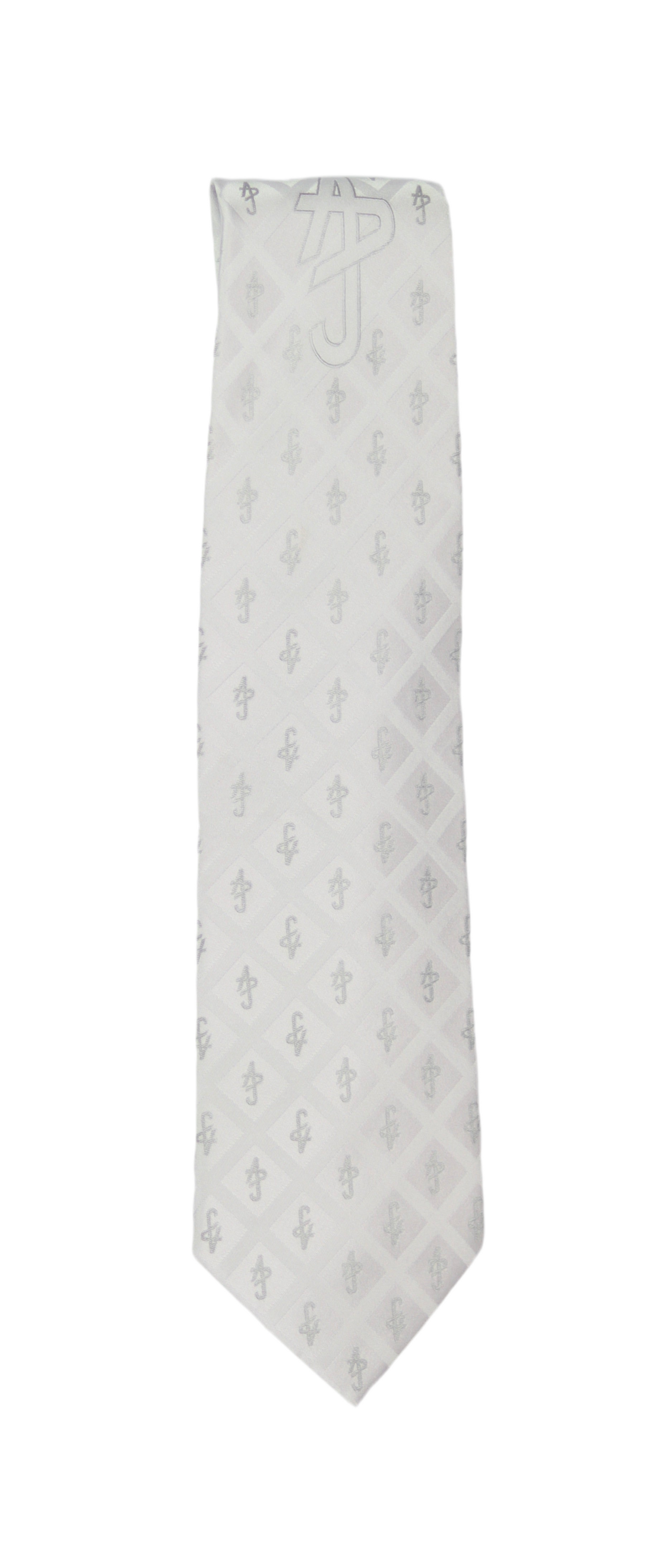 White ADJ Monogram Tie