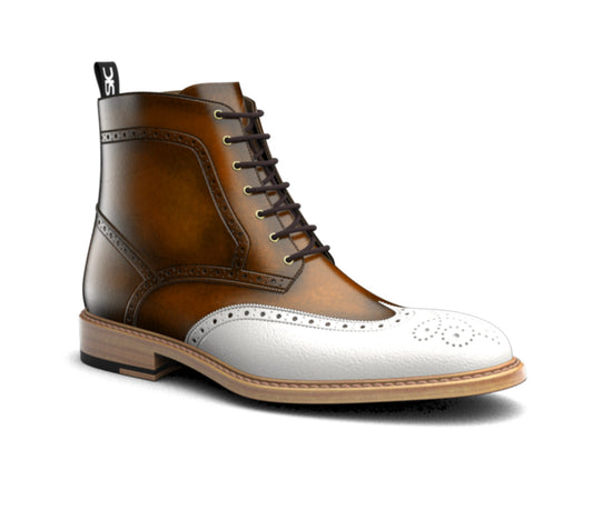 Bronze Ankle Wing Brogue Boot