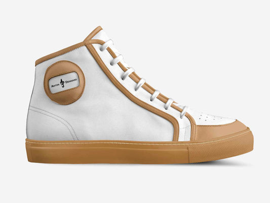 White/Camel High Top Sneaker